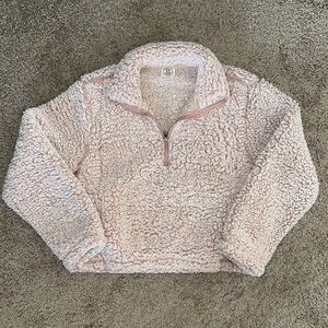 Light Pink Sherpa Quarter Zip